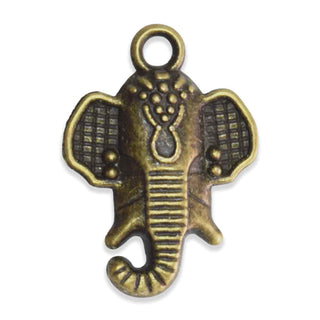 Dije Cabeza de Elefante Estilo Tibetano Tono Bronce Envejecido 22x16x3mm | 10 uds
