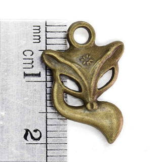 Dije Zorro Estilo Tibetano Tono Bronce Envejecido 20x13.5x4mm | 8 uds