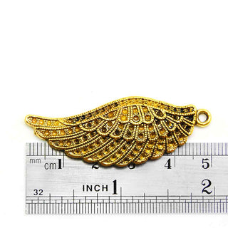 Maxi Dije Alas de Ángel de Aleación Tono Oro Envejecido 50x19mm | 1 ud