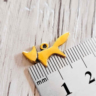 Dije Zorro de Aleación Tono Oro Envejecido 20x10x1mm | 4 uds