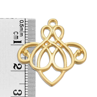 Conector Floral Pétalos de Loto con Volutas Laterales Tono Dorado Mate 26x24x2.5mm | 2 uds