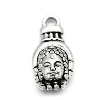 Dije Avalokitesvara Mano de Buda Protectora Estilo Tibetano Tono Plata Envejecida 18x8mm | 3 uds