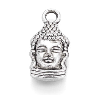 Dije Buda Meditando Estilo Tibetano Tono Plata Envejecida 16.5x8mm | 7 uds