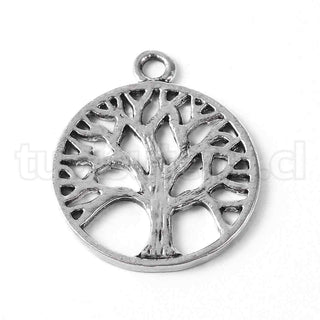 Colgante de aleación estilo tibetano, árbol de la vida, 30x25x2mm.