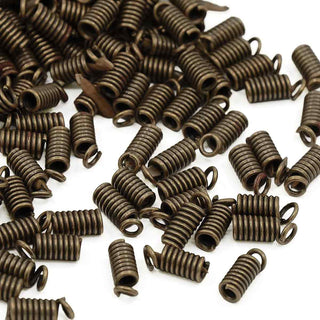 Extremo de Cordón en Espiral Colita de Chancho de Hierro Tono Bronce Envejecido | 10 gr