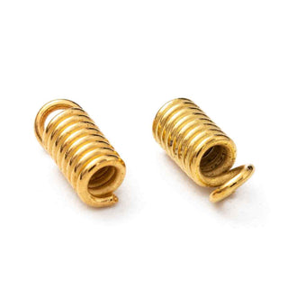 Extremo de Cordón en Espiral Colita de Chancho de Hierro Tono Dorado | 10 gr