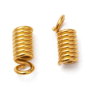 Extremo de Cordón en Espiral Colita de Chancho de Hierro Tono Dorado | 10 gr