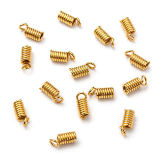 Extremo de Cordón en Espiral Colita de Chancho de Hierro Tono Dorado | 10 gr