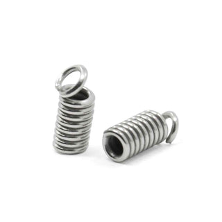 Extremo de Cordón en Espiral Colita de Chancho de Hierro Tono Platino | 10 gr