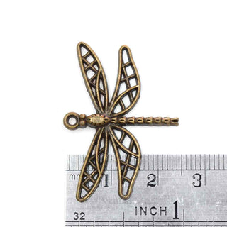 Dije Libélula Estilo Tibetano Tono Bronce Envejecido 25x35x3mm | 5 uds