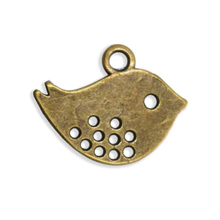 Dije Pajarito Estilo Tibetano Tono Bronce Envejecido 17x12x1mm | 6 uds