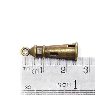 Dije Faro Estilo Tibetano Tono Bronce Envejecido 25x8mm | 3 uds
