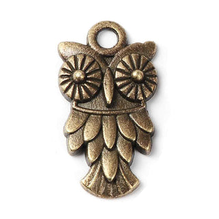 Dije Búho Estilo Tibetano Tono Bronce Envejecido 20x11x2mm | 7 uds