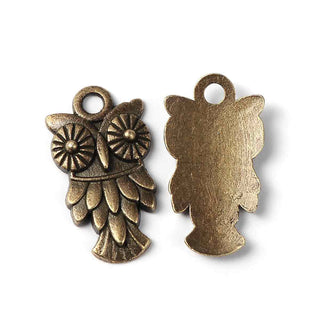 Dije Búho Estilo Tibetano Tono Bronce Envejecido 20x11x2mm | 7 uds