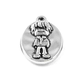 Dije Medalla Ovalada Doble Vista Mi Primera Comunión Niño Tono Plata Envejecida 18x14mm | 5 uds