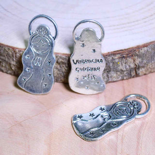 Dije Virgen Virgencita Cuídame Xfis Estilo Tibetano Tono Plata Envejecida 22x10mm | 4 uds