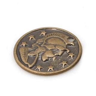 Dije Moneda Redonda de Latón Tono Bronce Envejecido 10mm | 30 uds