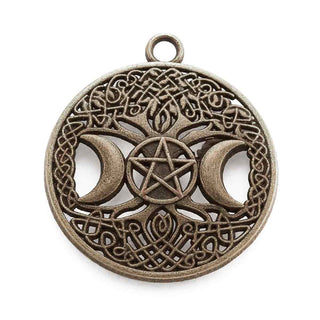 Dije Diosa de la Luna Triple Tono Bronce Envejecido 39x34x2.5mm | 1 ud