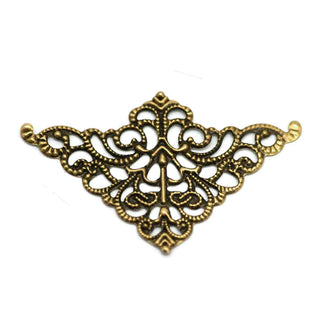 Dije Triangular Filigrana Tono Bronce Envejecido | 20 uds