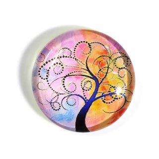 Cabujón Vidrio Domo Árbol de la Vida Diseño II a Elegir 25x6 mm | 1 unid.