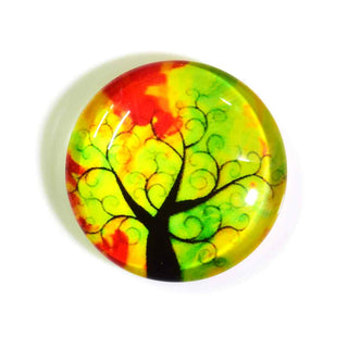 Cabujón Vidrio Domo Árbol de la Vida Diseño II a Elegir 25x6 mm | 1 unid.