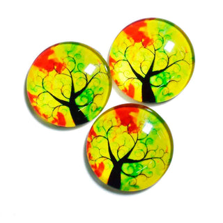 Cabujón Vidrio Domo Árbol de la Vida Diseño II a Elegir 25x6 mm | 1 unid.