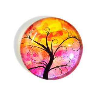 Cabujón Vidrio Domo Árbol de la Vida Diseño II a Elegir 25x6 mm | 1 unid.
