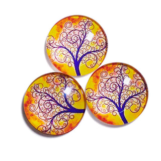 Cabujón Vidrio Domo Árbol de la Vida Diseño II a Elegir 25x6 mm | 1 unid.