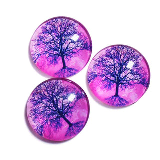 Cabujón Vidrio Domo Árbol de la Vida Diseño II a Elegir 25x6 mm | 1 unid.