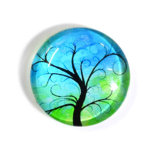 Cabujón Vidrio Domo Árbol de la Vida Diseño II a Elegir 25x6 mm | 1 unid.