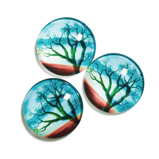 Cabujón Vidrio Domo Árbol de la Vida Diseño III a Elegir 25x6 mm | 1 unid.