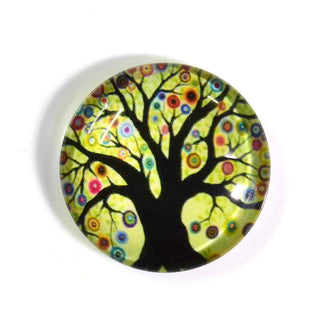 Cabujón Vidrio Domo Árbol de la Vida Diseño III a Elegir 25x6 mm | 1 unid.
