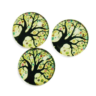 Cabujón Vidrio Domo Árbol de la Vida Diseño III a Elegir 25x6 mm | 1 unid.