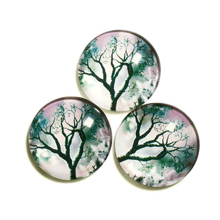 Cabujón Vidrio Domo Árbol de la Vida Diseño III a Elegir 25x6 mm | 1 unid.