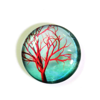 Cabujón Vidrio Domo Árbol de la Vida Diseño I Tamaños a Elegir | 1 unid.