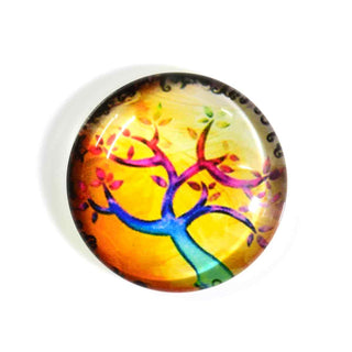 Cabujón Vidrio Domo Árbol de la Vida Diseño I Tamaños a Elegir | 1 unid.