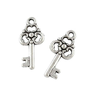 Dije Llave Antigua Estilo Tibetano Tono Plata Envejecida 22.6x10.2x2.5mm | 10 uds