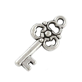 Dije Llave Antigua Estilo Tibetano Tono Plata Envejecida 22.6x10.2x2.5mm | 10 uds