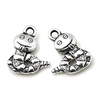 Dije Cuncuna con Relieve Estilo Tibetano Tono Plata Envejecida 16x13x3mm | 5 uds