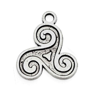 Dije Trisquel Celta Triskelion Estilo Tibetano Tono Plata Envejecida 24.5x21x1mm | 5 uds