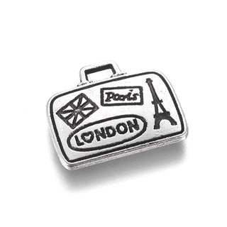 Dije Maleta de Viaje Estilo Tibetano Tono Plata Envejecida 14x17x2mm | 4 uds