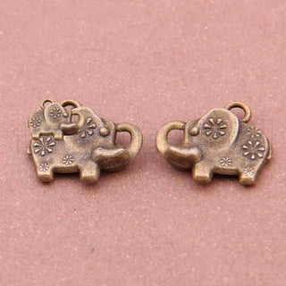 Colgante de aleación estilo tibetano, elefante, 15×13 mm.