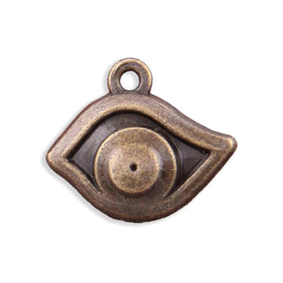 Dije Ojo Estilo Tibetano Tono Bronce Envejecido 22x19mm | 4 uds
