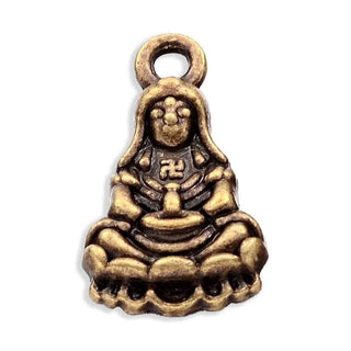Dije Kuan Yin Estilo Tibetano Tono Bronce Envejecido 17x10x4mm | 10 uds