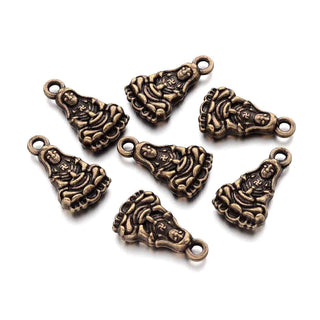 Dije Kuan Yin Estilo Tibetano Tono Bronce Envejecido 17x10x4mm | 10 uds