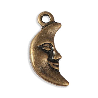 Dije Conector Luna Creciente Estilo Tibetano Tono Bronce Envejecido 19x9.5x3mm | 6 uds