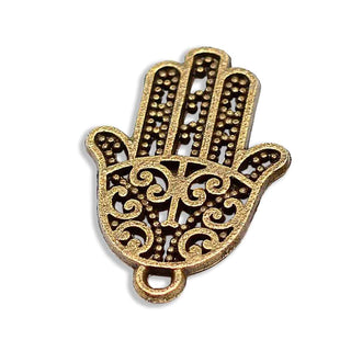 Dije Hamsa Mano de Fátima Estilo Tibetano Tono Bronce Envejecido 21x14x1.5mm | 8 uds