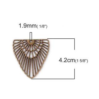 Maxi Dije Triángulo Boho Chic Tono Bronce Envejecido 42x40x1mm | 1 ud