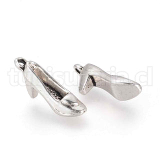 Colgantes de aleación, zapatos de tacón alto, 21x10x7mm.