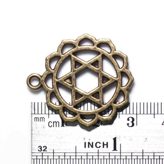 Dije Chacra Meditación Yoga Tono Bronce Envejecido | 1 ud | 7 modelos a elegir